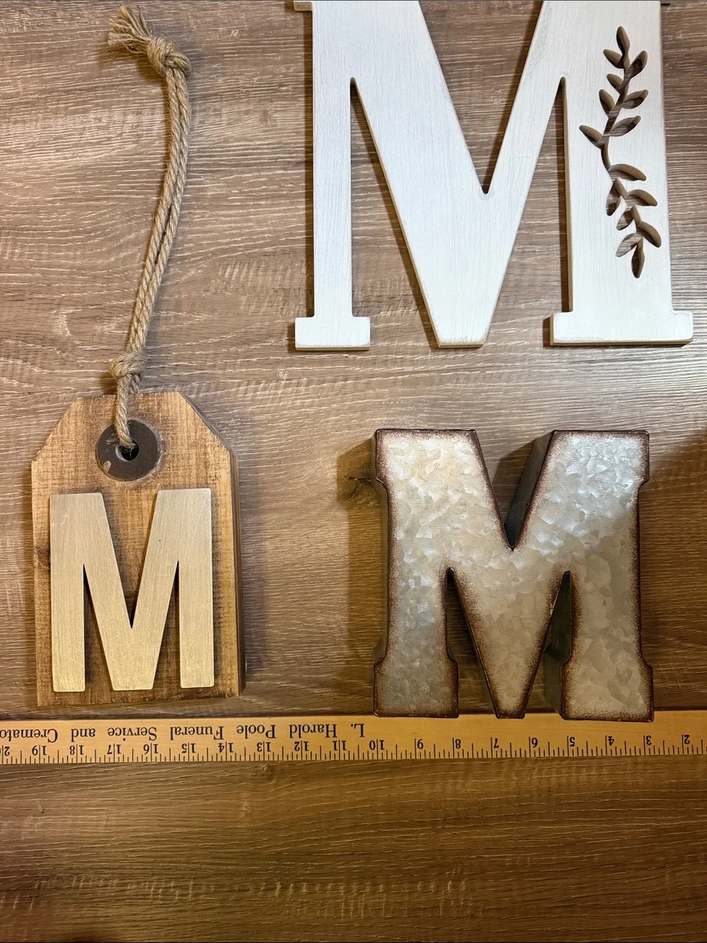 Letter M - set of 3. Decorative Wall Letters. M - Home Wall Decor